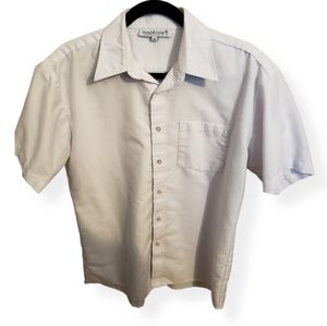 Mens short sleeve uniform white dress shirt